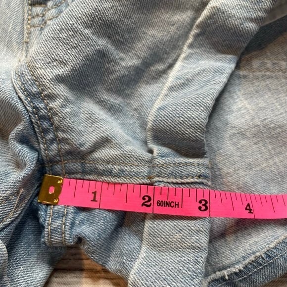 Forever 21 Distressed Cuffed Denim Jean Shorts Light Blue 27 Hi Rise High Waist - Picture 9 of 9